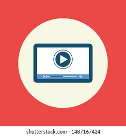 Flat video player interface for web and mobile apps. Vector illustration,