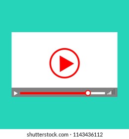 Flat video player template for web and mobile apps