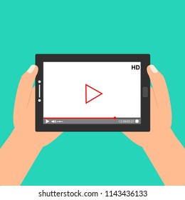 Flat video player template for web and mobile apps