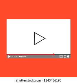Flat video player template for web and mobile apps