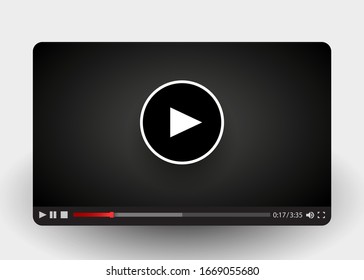 Flat video player template for web and mobile apps. Vector illustration