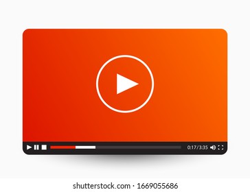 Flat video player template for web and mobile apps. Vector illustration