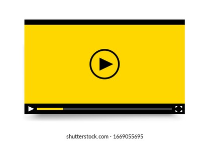 Flat video player template for web and mobile apps. Vector illustration