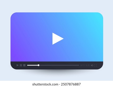 Flat video player template for web and mobile apps. Vector illustration