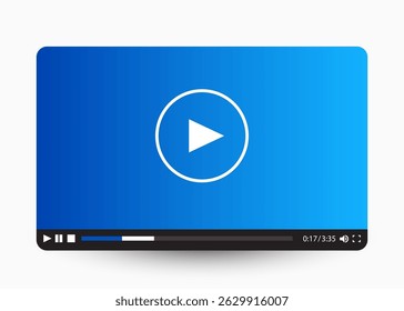 Modelo de player de vídeo plano para aplicativos móveis e da Web. Ilustração vetorial