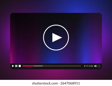 Flat video player template for web and mobile apps. Vector illustration