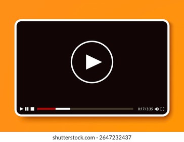 Flat video player template for web and mobile apps. Vector illustration