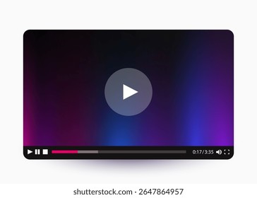 Flat video player template for web and mobile apps. Vector illustration