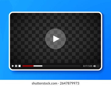 Flat video player template for web and mobile apps. Vector illustration