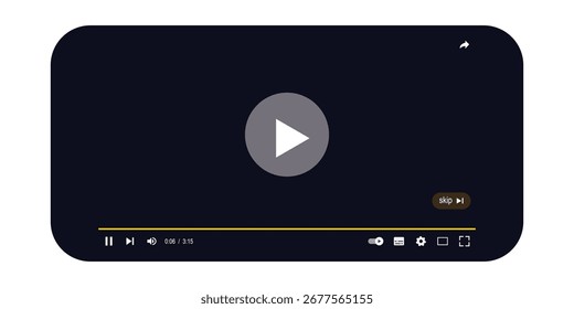 Flat video player template for web and mobile apps.