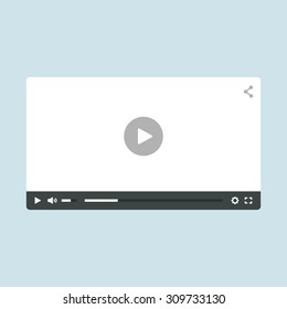 Flat video player template for web and mobile apps