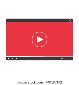 Flat video player template for web and mobile apps.