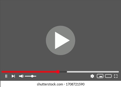 Flat Video Player For Web. EPS 10. Vector