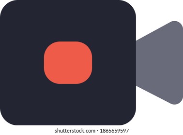 Flat Video Recording Camera Concept Illustrated Icon