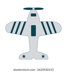 Flat Vintage Airplane Icon – Retro Propeller Plane Illustration