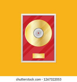 Flat vinyl disk vector icon