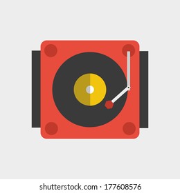 Flat vinyl player icon