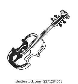 flat violin icon over white
