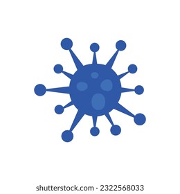 Flat Virus, germ and bacteria, microorganism type and super bug illustration.