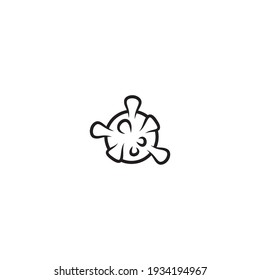 Flat Virus Icon Design Illustration