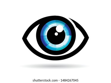 flat vision eye icon, eye symbol, eye logo 