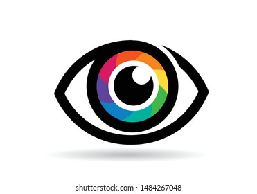flat vision eye icon, eye symbol, eye logo 