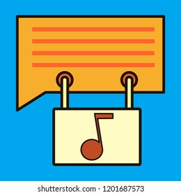 Flat Voice mail icon. Speaker symbol. Audio message.