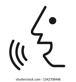 Flat voice person symbol vector, modern illustration .
