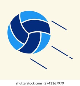 Flat Volleyball Ball Motion Icon Clean Sport Movement Symbol Minimal Geometric Vector Illustration