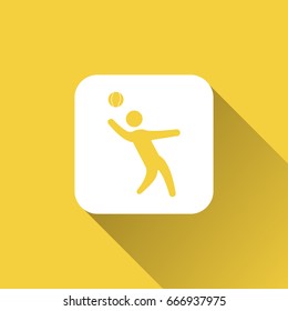 flat volleyball player icon