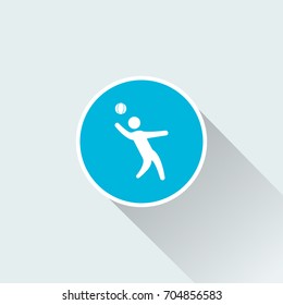 flat volleyball player icon