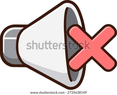 Flat volume off mute speaker icon for app UI basics vector illustration isolated on white background.
