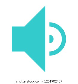 Flat volume-medium icon loudspeaker sign speaker interface button. Multimedia audio video movie pictogram. Vector illustration a graphic element for web internet design