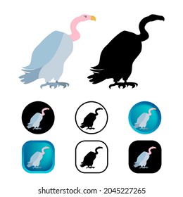 Flat Vulture Bird Icon Collection