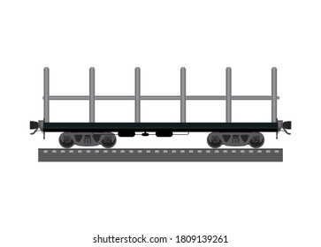 Flat wagon with fence. Simple flat illustration
