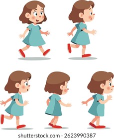 Flat Walking and Running Girl Character Animation Set

A flat vector illustration of a young girl character in different walking and running poses. Perfect for character ani