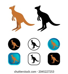 Flat Wallaby Mammal Icon Collection