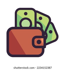 flat wallet design over white