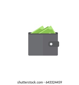 Flat Wallet Element. Vector Illustration Of Flat Billfold  Isolated On Clean Background. Can Be Used As Wallet, Purse And Billfold Symbols.