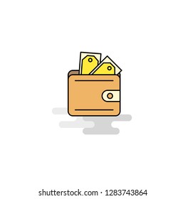Flat Wallet Icon. Vector