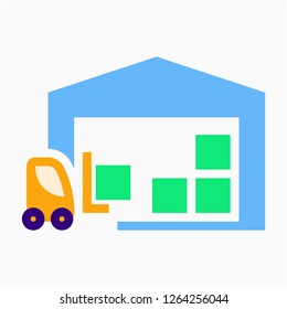 Flat warehouse pixel perfect vector icon