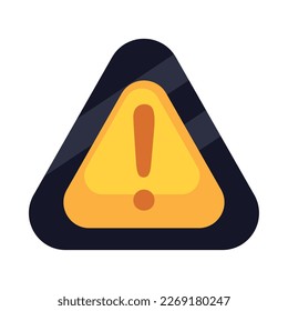 flat warn sign over white