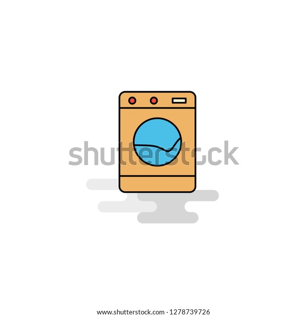 Flat Washing machine  Icon.\
Vector