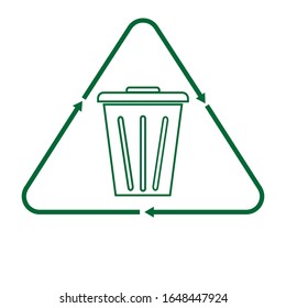 Flat waste recycling sing for concept design.Organic icon