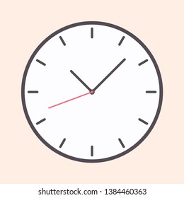 Flat watch clock with arow icon from warm color isolated on background. EPS 10 vector illustration
