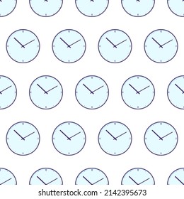 Flat watch clock with arows icon isolated on white background. EPS 10 seamless pattern vector illustration