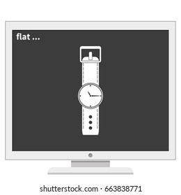 Flat watch illustration.