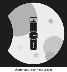 Flat watch illustration.