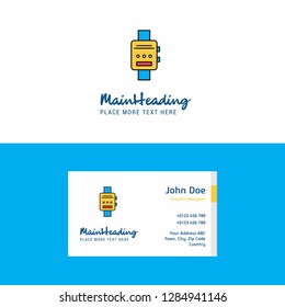 Flat Watch  Logo and Visiting Card Template. Busienss Concept Logo Design