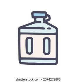 flat water bottle color vector doodle simple icon